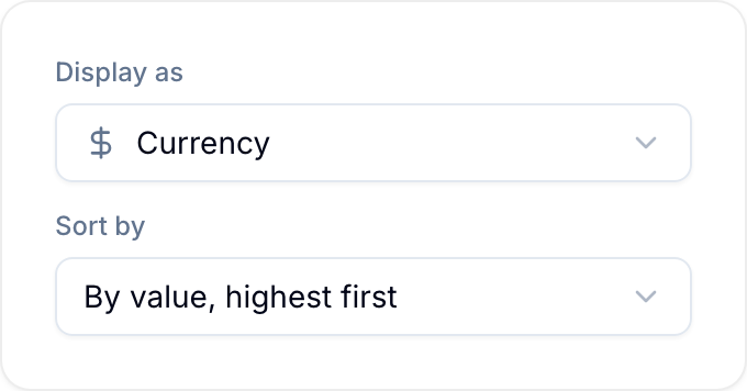 Bar graph display settings Bar graph display settings