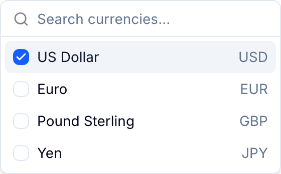 Currency options for a Currency custom field Currency options for a Currency custom field
